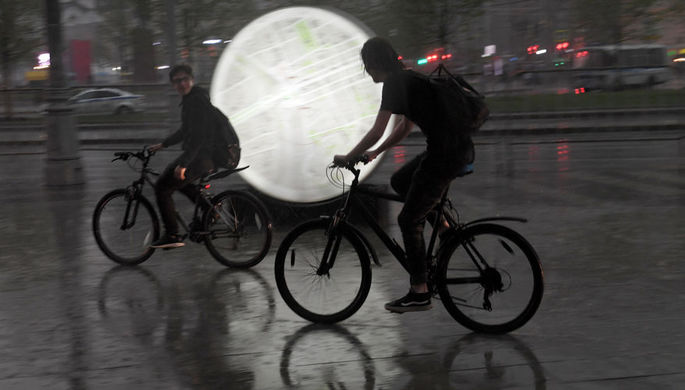Во время сильного дождя в Москве, 9 мая 2019 года