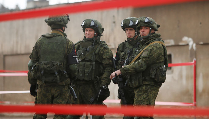 Российские военнослужащие в сирийском городе Хомс, март 2017 года