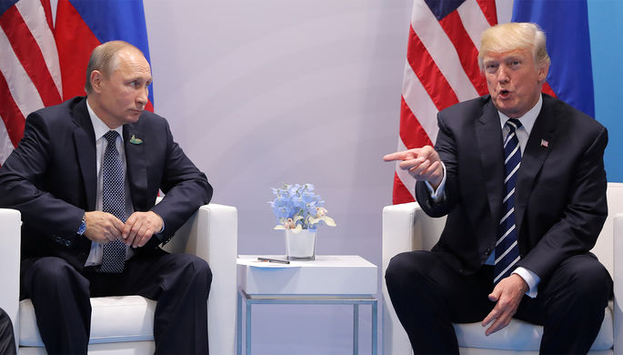 Президент России Владимир Путин и президент США Дональд Трамп