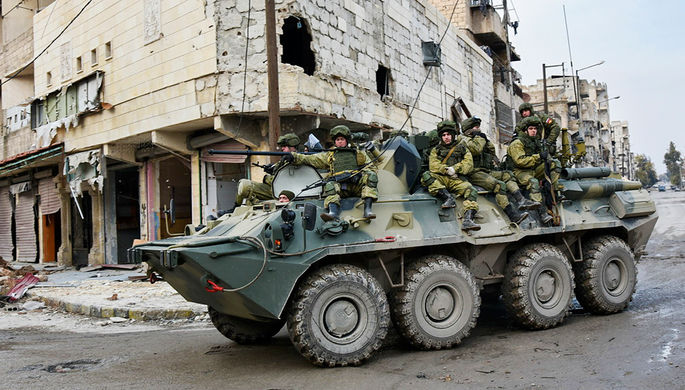 Российские военнослужащие в Алеппо