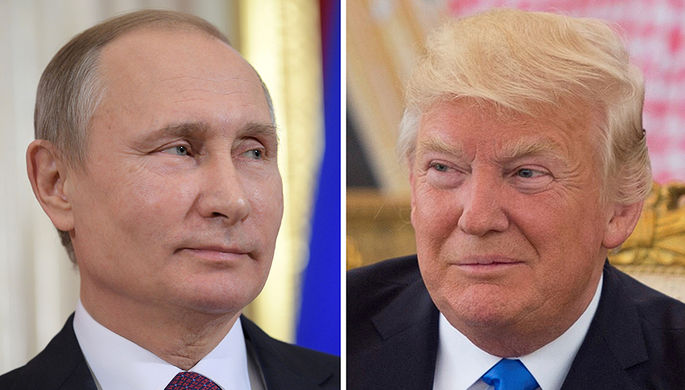 Президент России Владимир Путин и президент США Дональд Трамп