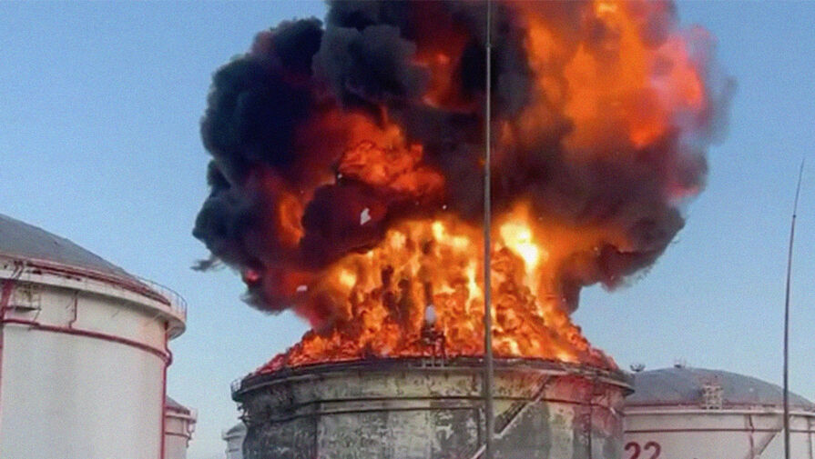ТАСС: причиной возгорания топливного резервуара на Кубани стало падение дрона