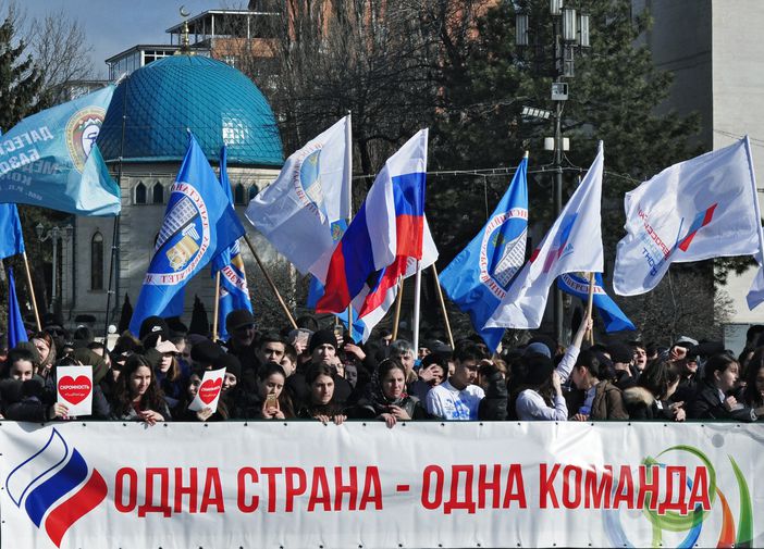 Участники митинга в поддержку российских спортсменов в преддверии Олимпийских игр в Пхёнчхане