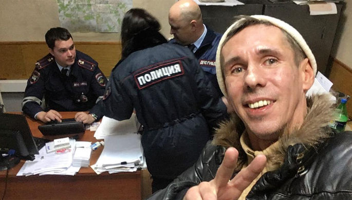 Алексей Панин в отделении полиции, 5 февраля 2018 года