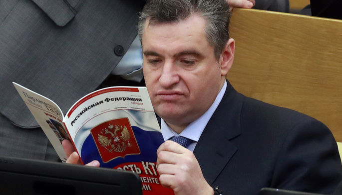 Председатель комитета по международным делам Госдумы России Леонид Слуцкий на пленарном заседании...