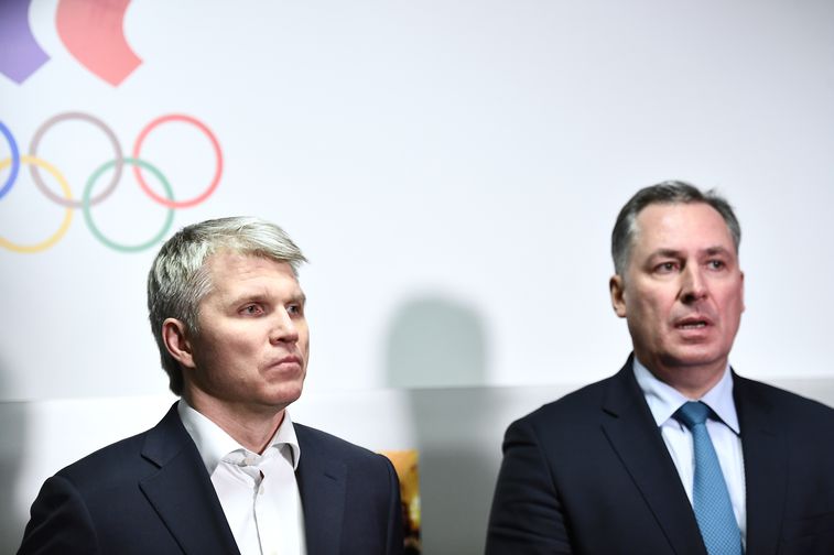 Министр спорта Павел Колобков и вице-президент ОКР Станислав Поздняков