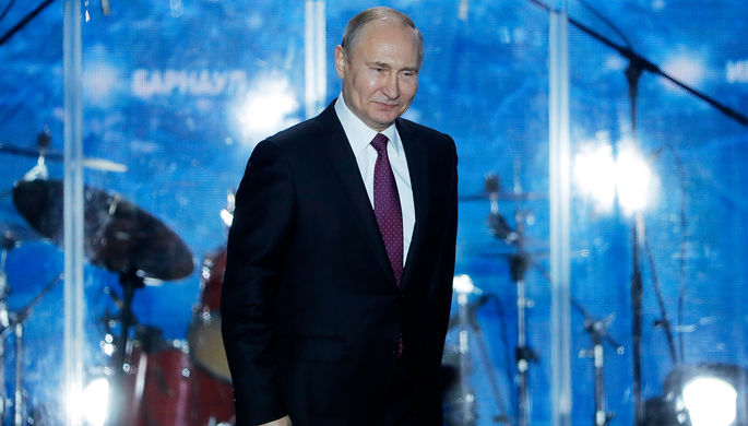 Владимир Путин во время митинга-концерта «Россия. Севастополь. Крым», 14 марта 2018 года
