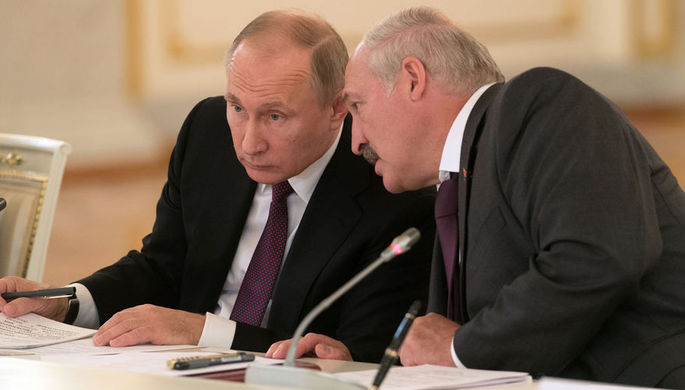 Президент России Владимир Путин и президент Белоруссии Александр Лукашенко