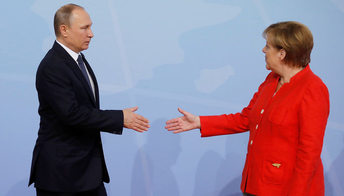 Президент России Владимир Путин и канцлер Германии Ангела Меркель
