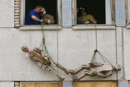 Photo of the day: firemen train to save Pinocchios