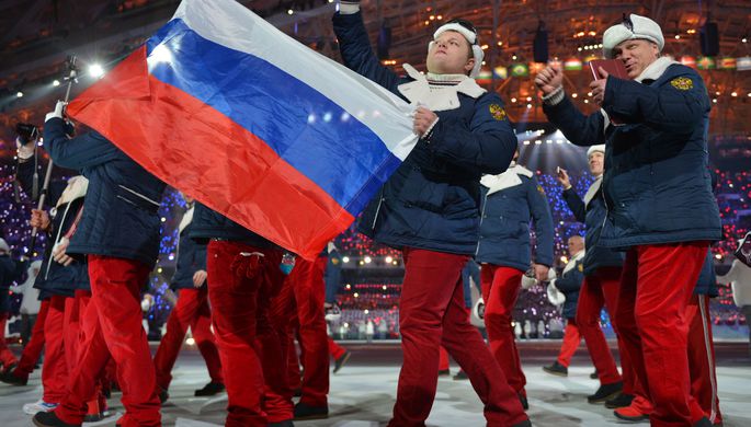 Представители России на церемонии открытия зимних Олимпийских игр в Сочи