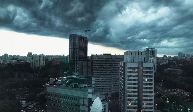 Во время непогоды в Москве, 15 августа 2018 года
