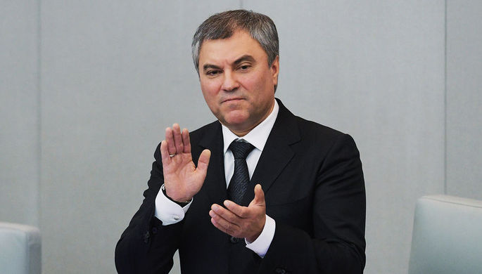 Спикер Госдумы России Вячеслав Володин во время пленарного заседания, декабрь 2017 года
