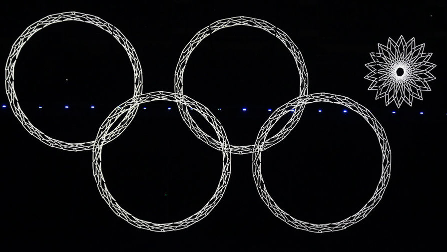 Четыре кольца на открытии Олимпиады в Сочи