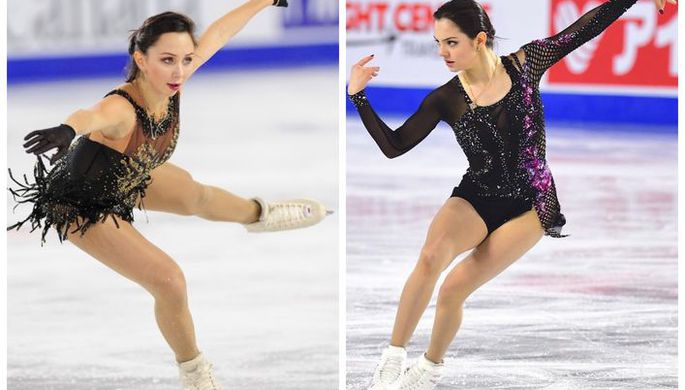Российские фигуристки Евгения Медведева и Елизавета Туктамышева на Skate Canada