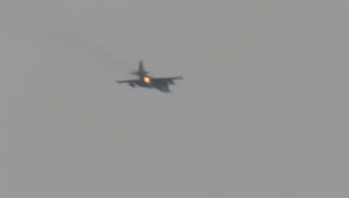 Скриншот видео сбитого Су-25 в Сирии