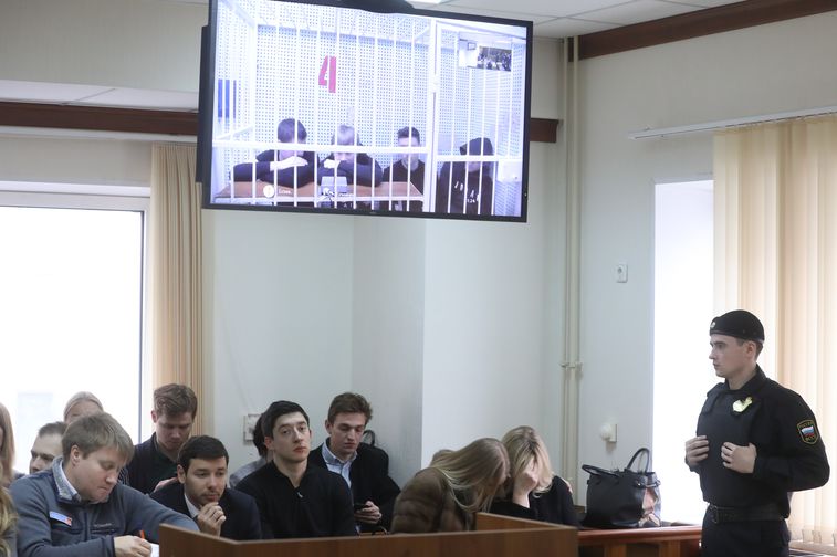 Александр Кокорин и Павел Мамаев во время рассмотрения апелляций в Мосгорсуде