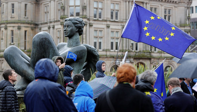 Демонстрация против Brexit в Бирмингеме, Великобритания, март 2017 года