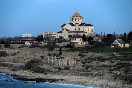  View of the Vladimir Cathedral in the national reserve 