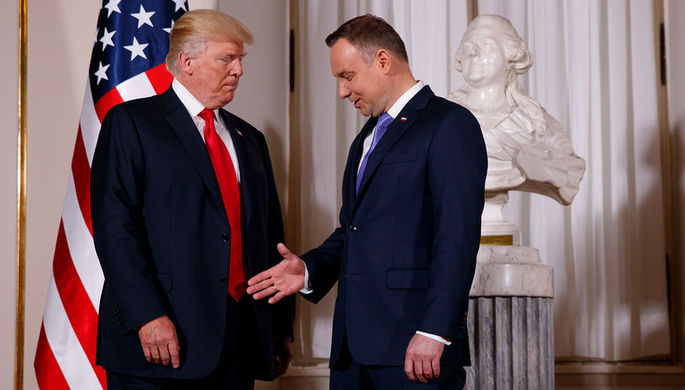 Президент США Дональд Трамп и президент Польши Анджей Дуда