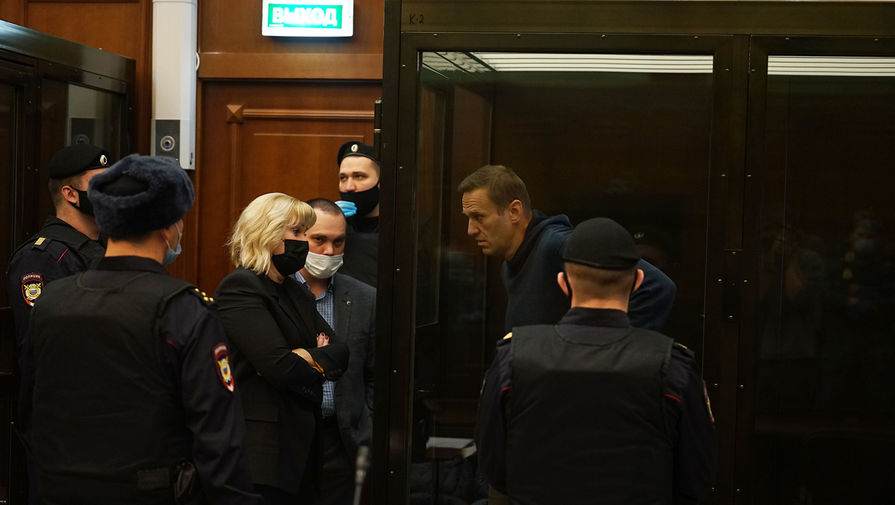 Алексей Навальный во время заседания Мосгорсуда, 2 февраля 2021 года