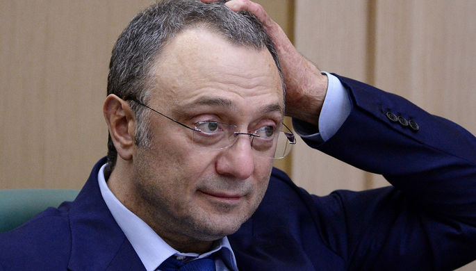 Член Совета Федерации России Сулейман Керимов во время заседания, октябрь 2016 года