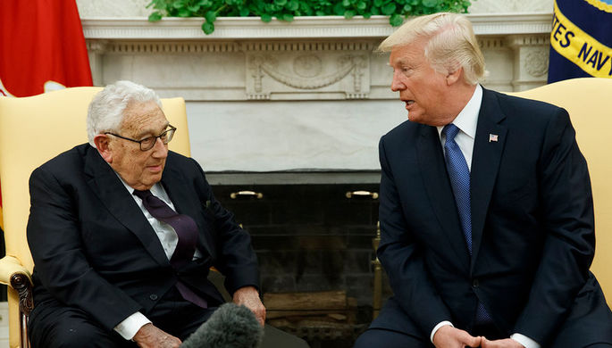Генри Киссинджер и Дональд Трамп, 10 октября 2018 года