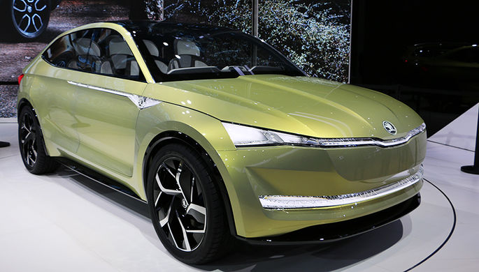 Концептуальный автомобиль Skoda Vision E может разгоняться до 180 км/ч, а мощная тяговая...