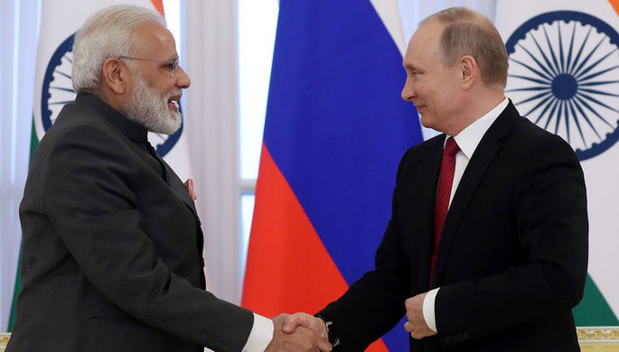 Премьер-министр Индии Нарендра Моди и президент России Владимир Путин, 2017 год