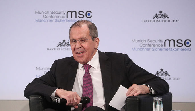 Министр иностранных дел РФ Сергей Лавров на Мюнхенской конференции по безопасности, 16 февраля 2019...