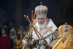 Патриарх Московский и всея Руси Кирилл во время Рождественского богослужения в храме Христа Спасителя, Москва, 7 января 2024 года