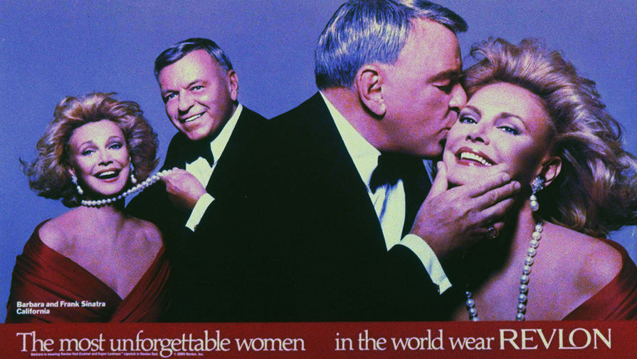 Фрэнк Синатра и его супруга Барбара на&nbsp;рекламном плакате, 1989&nbsp;год