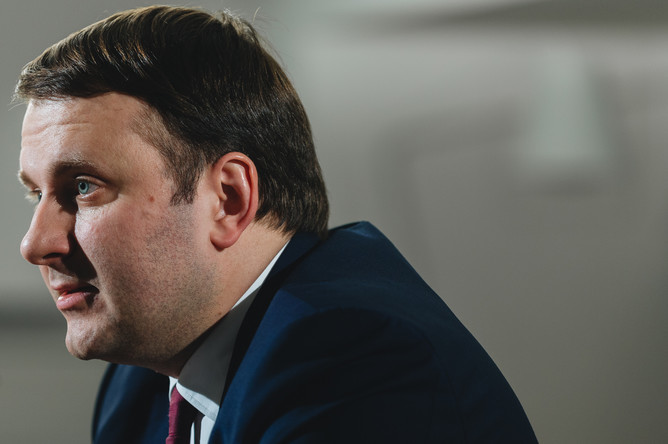 Министр экономического развития Максим Орешкин во время интервью в редакции «Газеты.Ru»