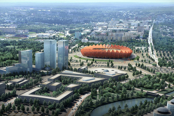 Так в проекте выглядел футбольный стадион «Юбилейный» в Саранске, который ныне построен лишь на 15%