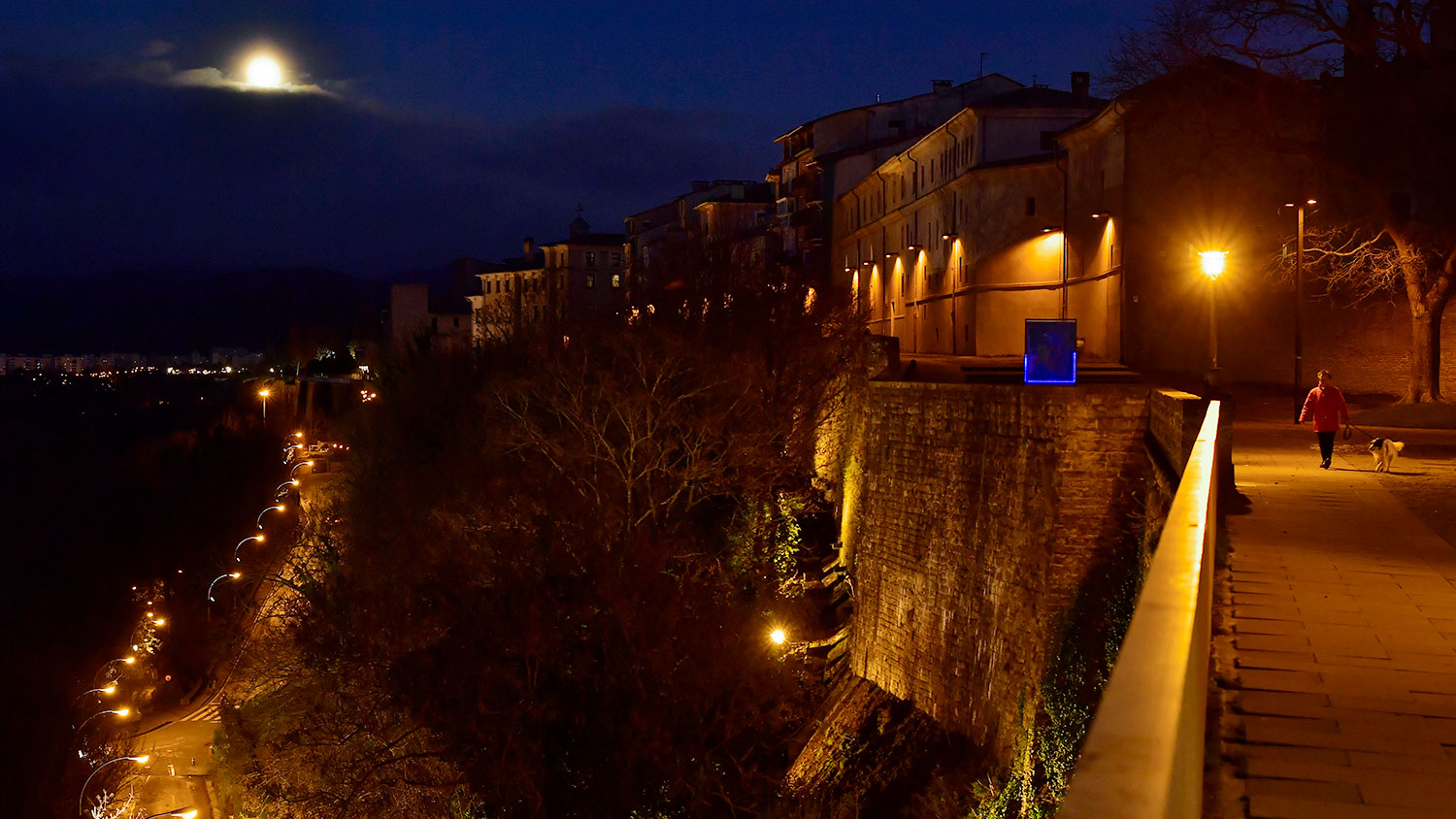 Лунное затмение в небе над Памплоне, Испания, 10 января 2020 года