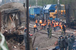 На месте крушения пассажирского поезда Москва-Петербург «Невский экспресс» в Тверской области, 28 ноября 2009 года