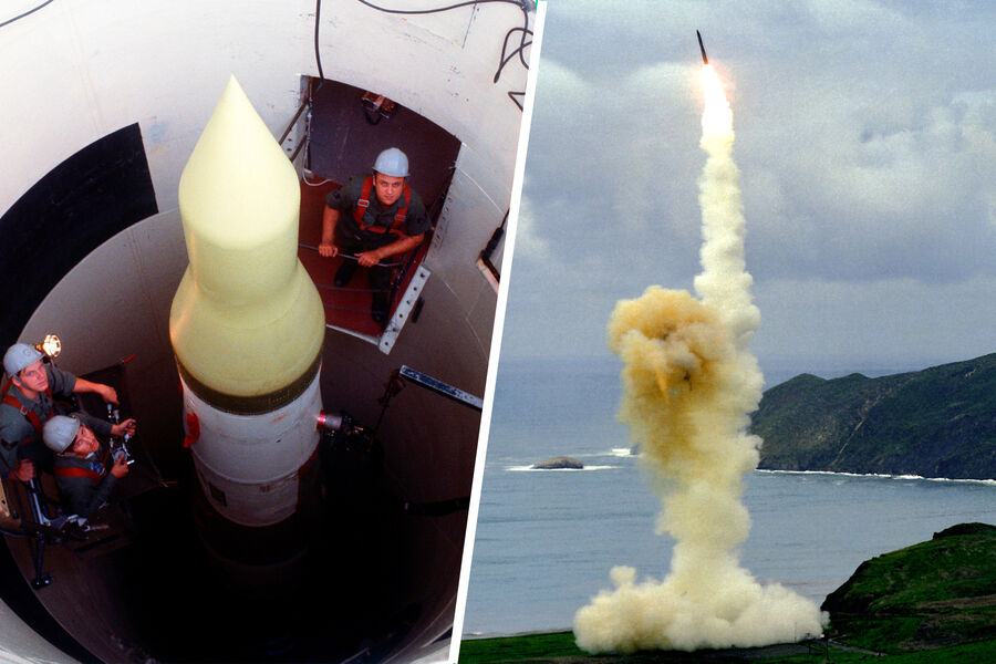 Запуск межконтинентальной баллистической ракеты Minuteman-3