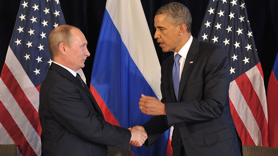 Президенты России и Соединенных Штатов Владимир Путин и Барак Обама