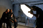Теннисистка Мария Шарапова и баскетболист Леброн Джеймс позируют фотографу Патрику Демаршелье для рекламы программы ООН против бедности, 2007 год 
