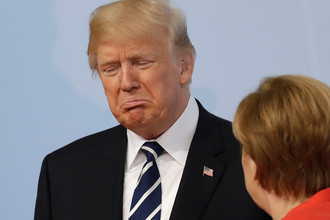Президент США Дональд Трамп и канцлер Германии Ангела Меркель