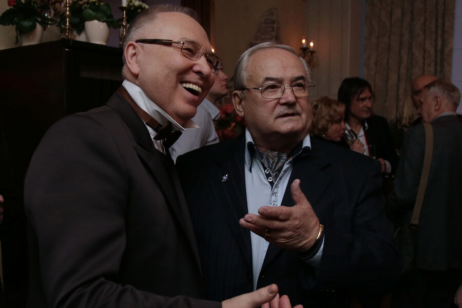 Модельер Вячеслав Зайцев (1938 &mdash; 2023) и актер Всеволод Шиловский на&nbsp;праздновании юбилея Ольги Кабо, 2013&nbsp;год