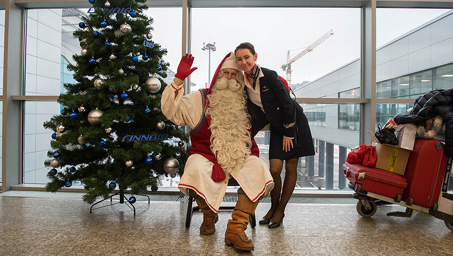 Финский Дед Мороз Йоулупукки в московском аэропорту «Шереметьево», ноябрь 2016 года