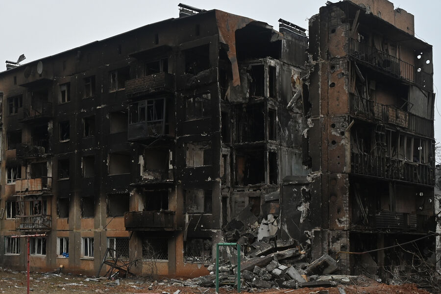 Разрушенное жилое здание в&nbsp;Соледаре, январь 2023&nbsp;года