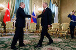 Владимир Путин и Реджеп Эрдоган во время встречи в Кремле