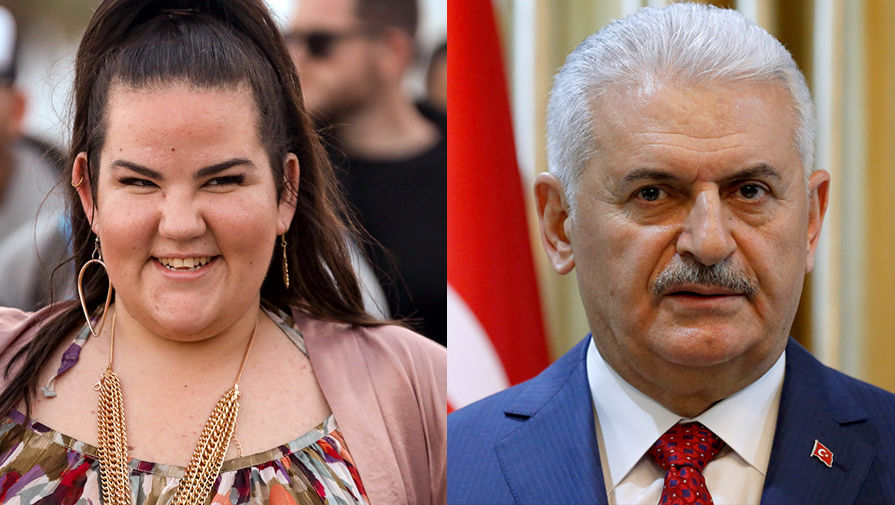 Певица Нетта Барзилай и премьер-министр Турции Бинали Йылдырым 