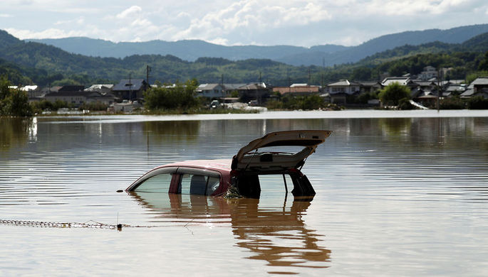 Последствия наводнения в префектуре Окаяма в Японии, 8 июля 2018 года