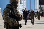Президент США Джо Байден и президент Украины Владимир Зеленский во время встречи в Киеве, 20 февраля 2023 года
