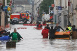 Наводнение в городе Немур на севере Франции
