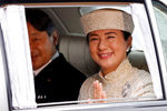 Наследник императора Акихито Нарухито и его супруга Масако перед церемонией отречения императора от престола, 30 апреля 2019 года