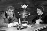 Армен Джигарханян и Анна Каменкова на съемках фильма «Рассказы о любви», 1980 год 
